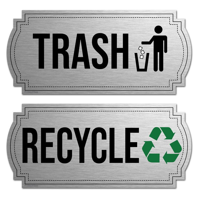 Recycle And Trash Magnets For Kitchen Cans And Recycling Bins, Dual Trash And Re