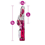 Blush 9" Frisky Rabbit Vibrator For Women Pleasure, Bunny Clit Stimulator - 48 Function Gyrating Shaft, 3 Vibration Points, Reversible Rotation, Soft Body-Safe Tpe - Sexy Things Adult Toy - (Pink)