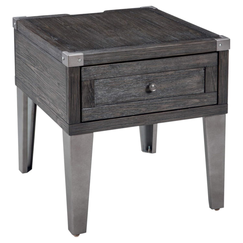 Signature Design By Ashley Todoe Industrial Square End Table With 1 Drawer, 2