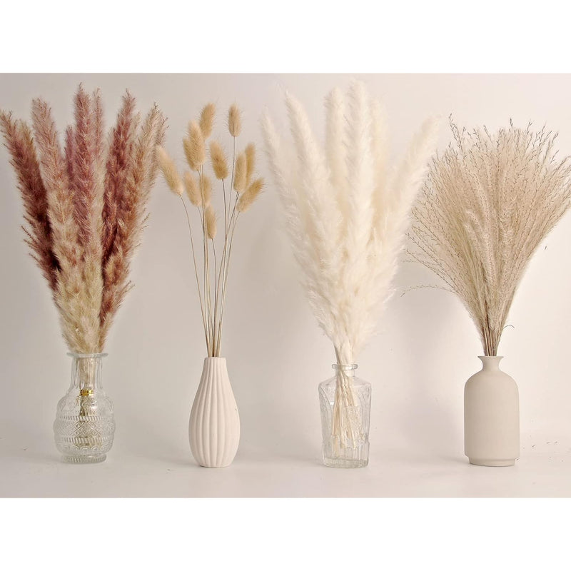 65Pcs Pampas Grass Decor, Including Pompas Floral, Reed Dried Grass And Bunny