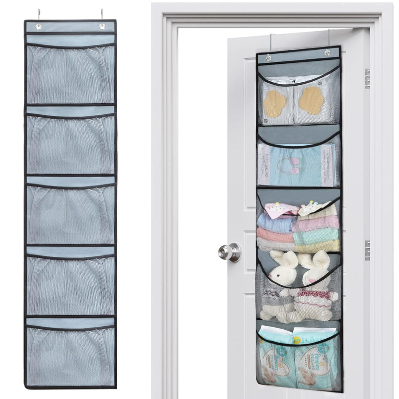 2 Pack Over The Door Organizer With 5 Large Pockets Foldable Hanging Closet Stor