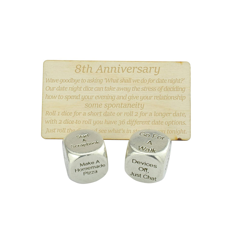8 Year Anniversary Metal Date Night Dice Create A Unique 8Th Anniversary Date
