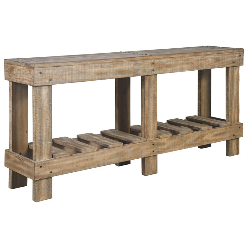 Signature Design By Ashley Susandeer Rustic Farmhouse Console Sofa Table, Brow