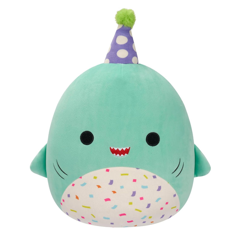 Original 12 Inch Sharon Teal Shark With Party Hat Confetti Belly Official J