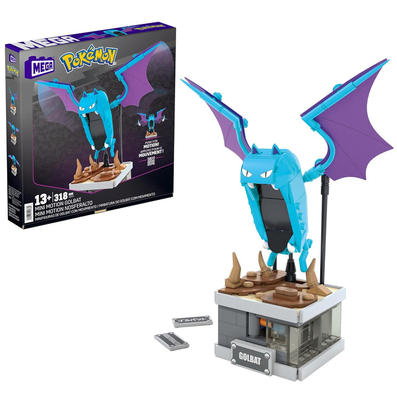 Pokémon Building Toys Set Mini Motion Golbat With 313 Pieces, Wing Flapping