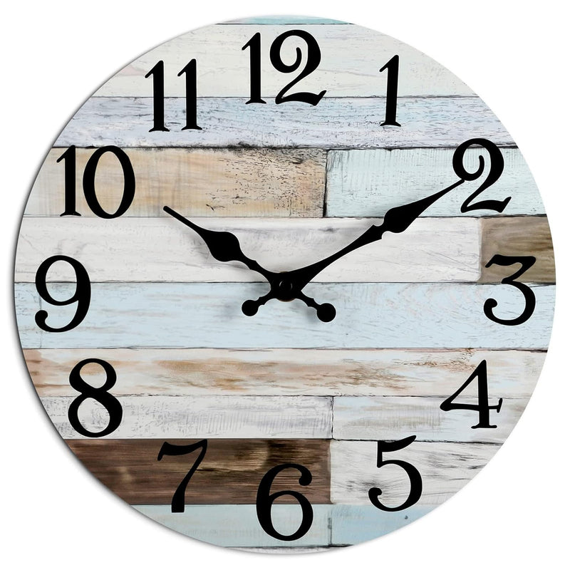 Wall Clock - 10 Inch Silent Non-Ticking Wall Clocks Battery Operated - Country