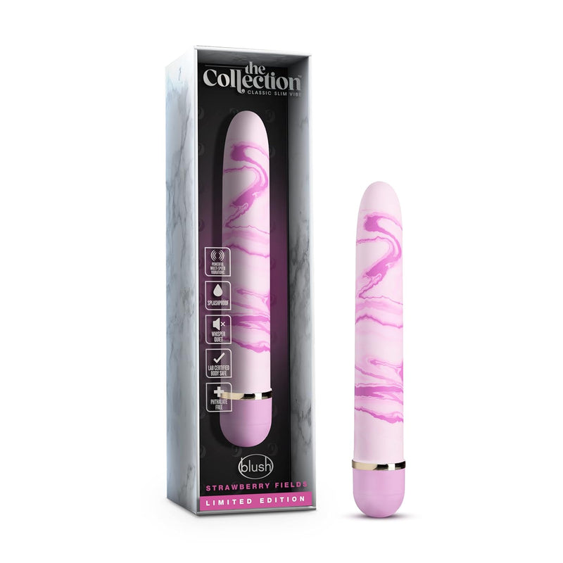 Strawberry Fields 7Wand Vibrator, Gentle, Satiny Smooth Finish, Not Overly Buzzy, Perfect For Beginners, Pink Marble