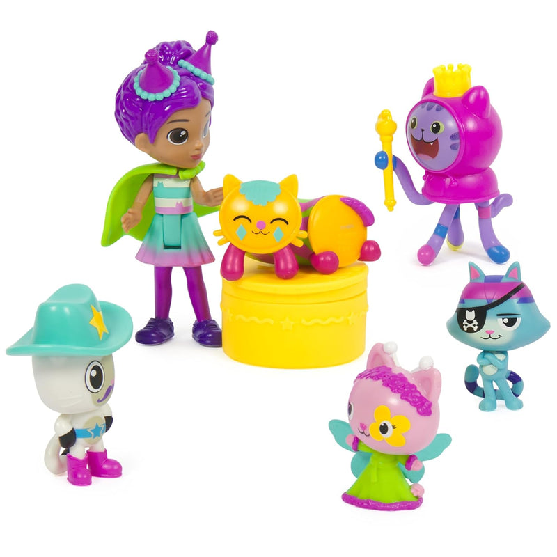 Gabby's Dollhouse, Celebration Themed Figures with Gabby Girl, 5 Cat Toy Fi