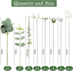 110 Pcs 7 Kinds Mixed Artificial Eucalyptus Stems and Faux Flowers,Fake Silver Dollar Eucalyptus Leaves Stems Bulk Real Touch Leaf Branches for DIY Bouquets Floral Arrangement Wedding Home Decor
