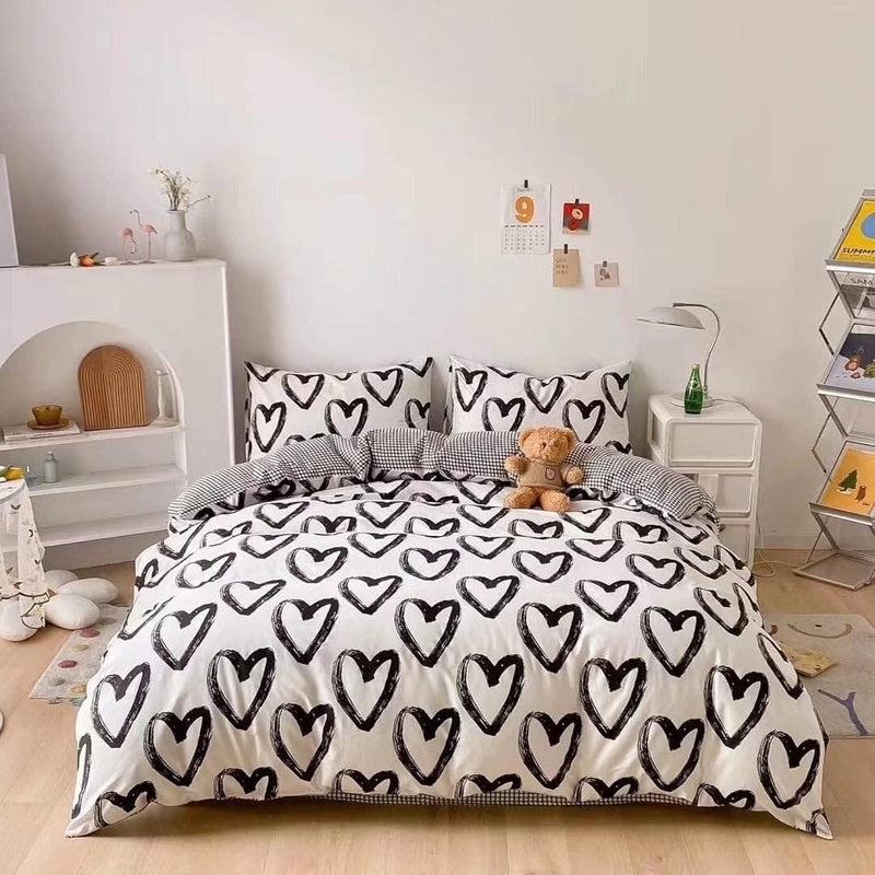 Black And White Comforter Set Full Love Comforter Bedding Sets For Teenage Gir