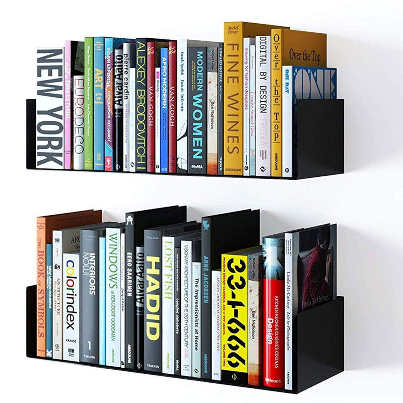 Bali Floating Wall Mount Metal U Shape Shelf Book Cd Dvd Storage Display Bookc