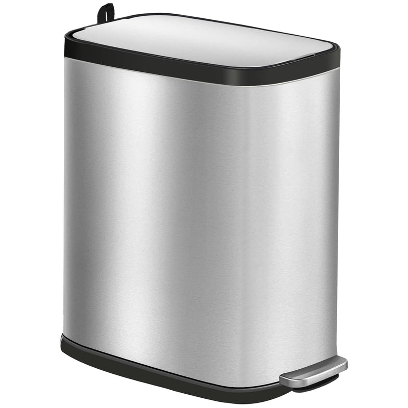 Small Bathroom Trash Can With Air Freshener Soft Close Lid, 7L/1.85 Gal Slim Sta