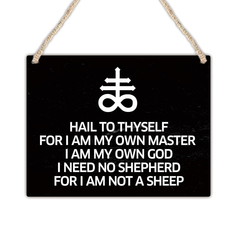Gothic Energy Quotes - 8 X 10 Inch Funny Wooden Sign, Satanism Cross Patch Han