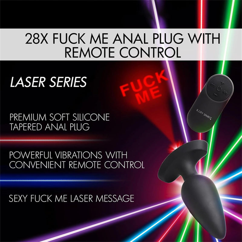 Laser Projection - Fuck Me, Butt Plug Light Led Buttplug Asshole Sex Toy For Men Women, Light Up Silicone Anal Plug With Remote Control, Analplug With Led Light