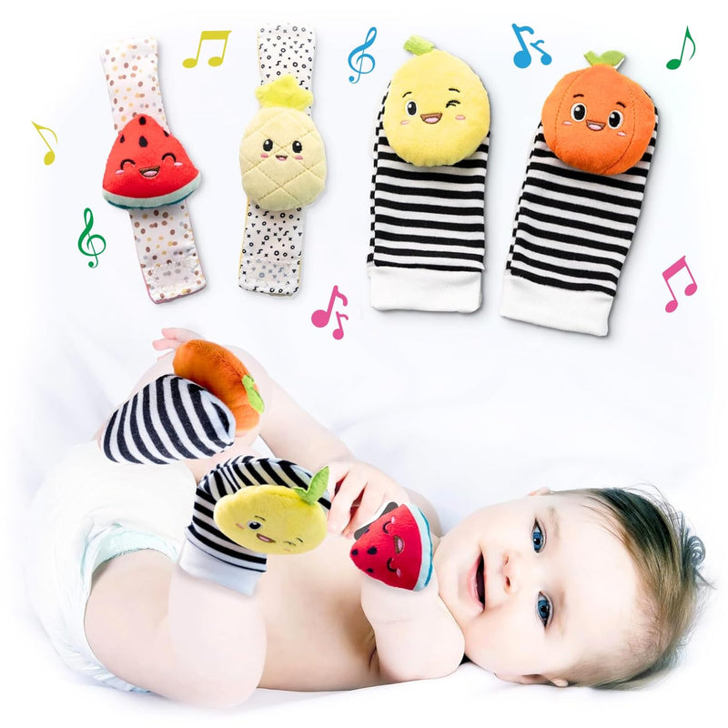 Baby Rattle Socks & Wrist Toys (Set C) Newborn Toys For Baby Boy Or Girl Br