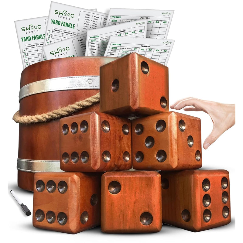 SWOOC Games - Yardzee, Farkle & 20+ Giant Dice Games (All Weather) Yard Dic