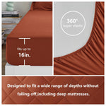 Queen Comforter Set With Sheets 7 Pieces Bed In A Bag Burnt Orange All Season Bedding Sets With Comforter, Pillow Shams, Flat Sheet, Fitted Sheet And Pillowcases