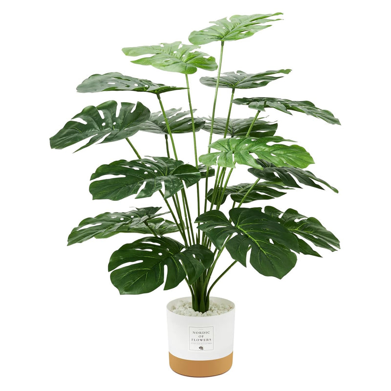 26" Fake Plants Large, Tropical Palm Tree Artificial Monstera Faux Plant Tree