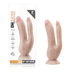 Blush Dr. Skin 8.5" Realistic Dual Dildo, Multi Girth Lifelike Double Penetration Cock With Suction Cup - Strap-On Penis For Anal & Vaginal Dp - Adult Sex Toy For Women, Men & Couples - Vanilla