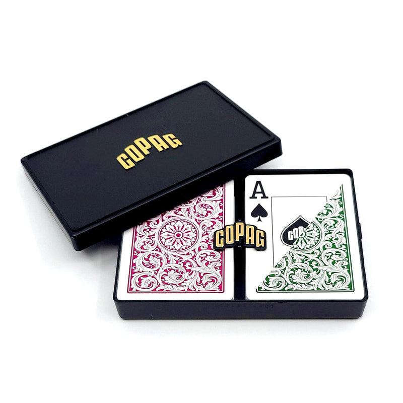 Copag 1546 Design 100% Plastic Playing Cards, Poker Size (Standard) Green/B