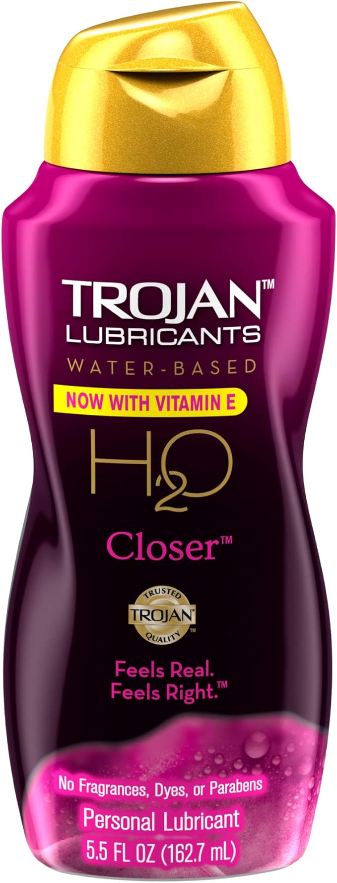 H2O Water-Based Personal Lubricant, Long-Lasting & Smooth, 5.5 fl oz