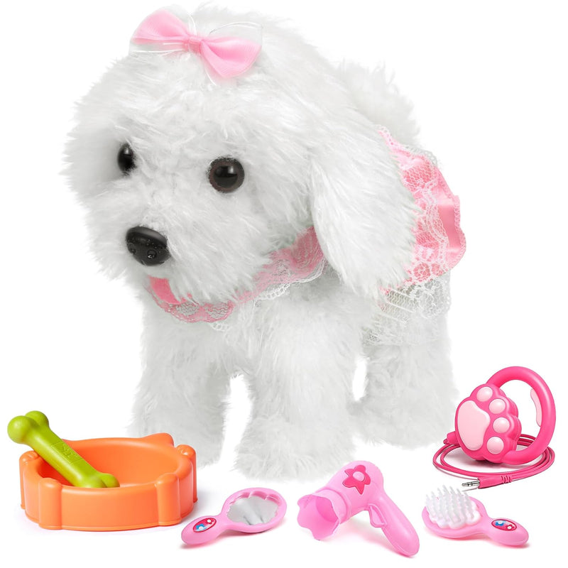 Walking Barking Toy Dog With Remote Control Leash, Plush Puppy Electronic I