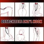 Stainless Steel Anal Hook & Leather Collar Restraint Set – Adjustable Bondage Kit