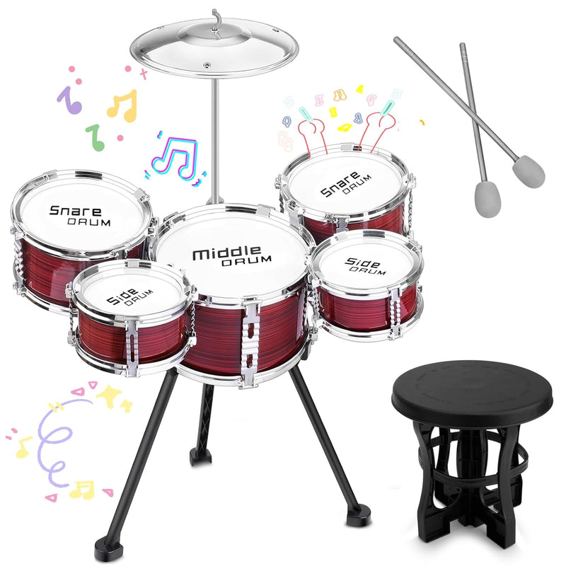 Upgraded Kids Drum Set, 5 Piece Toy Drum Set For Toddlers1 3 3 5 Band Rock