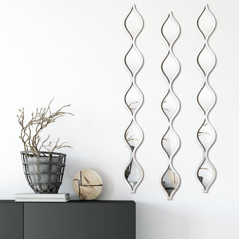 3 Pcs Acrylic Teardrop Mirror Wall Decor Decorative Mirror Narrow Wall Decor B