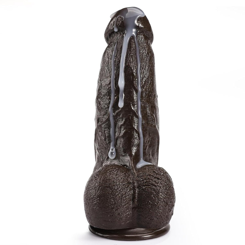 3“ Diameter Thick Huge Dildo, 11Inch Realistic Dildos With Suction Cup For Hands-Free Play, Giant Tapered Dildo For Vagina G-Spot Anal Sex, Brown Black Big Cock Adult Sex Toy For Couple Men Women Gay