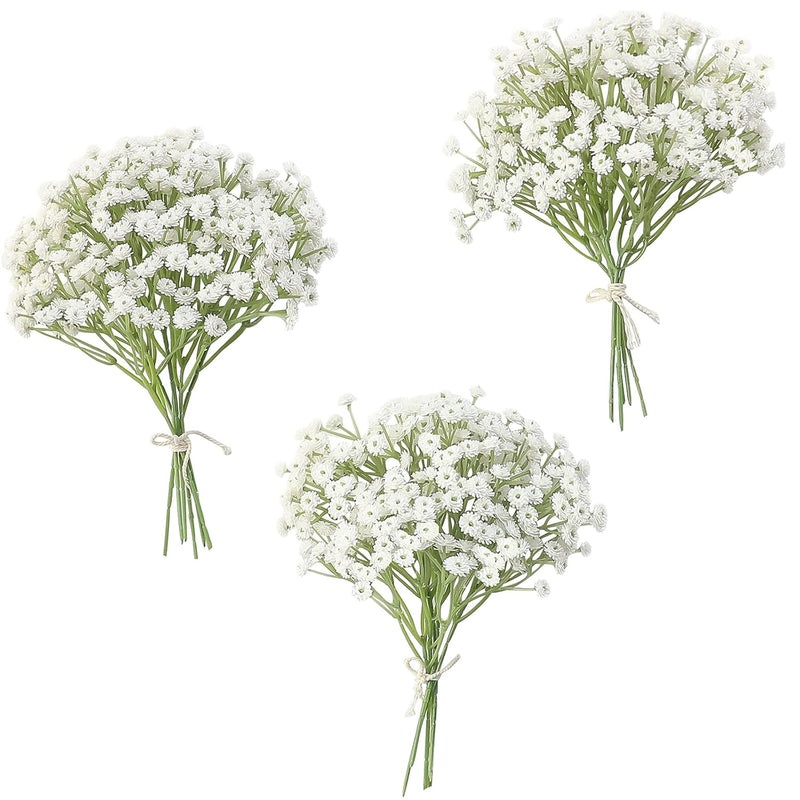 18Pcs Artificial Baby'S Breath Gypsophila Greenery Sprays, Real Touch White Fa