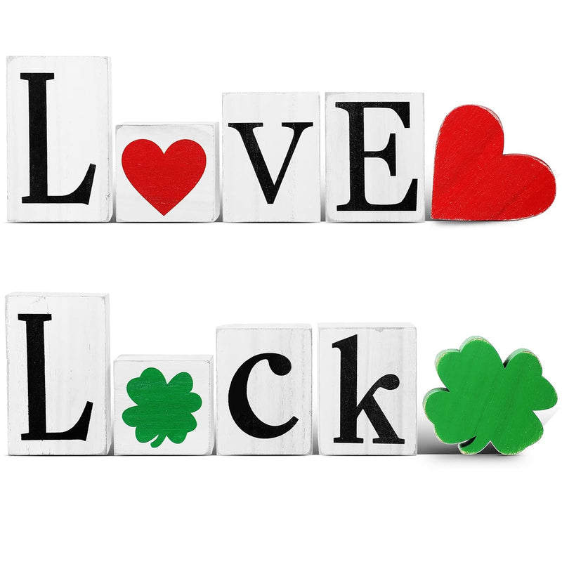6 Pieces Valentine'S Day Table Love Signs Set Farmhouse St. Patrick'S Day Wood