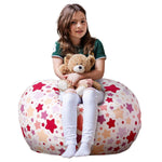Stuffed Animal Storage Bean Bag Chair Cover For Kids | Stuffable Zipper Beanba