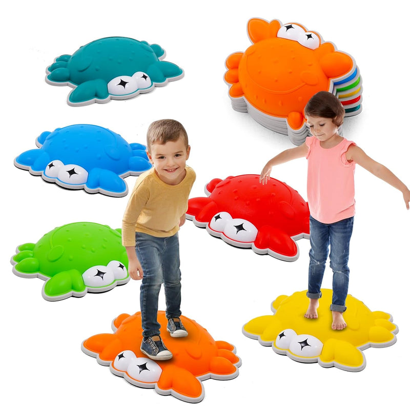 Balance Stepping Stones For Kids 6Pcs Non Slip Crab Stepping Stones Sensory St