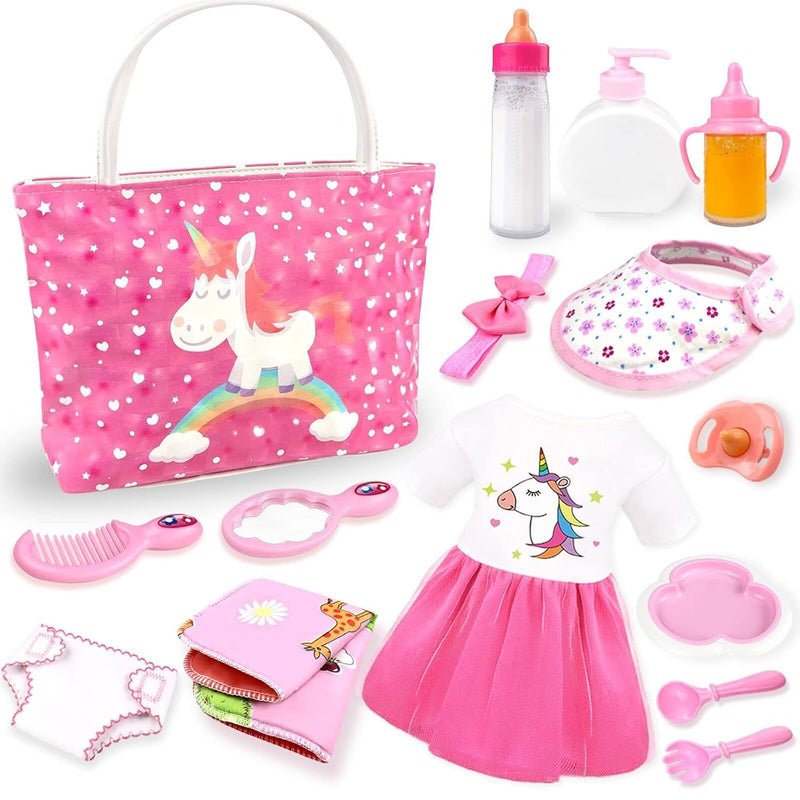 Baby Doll Accessories Baby Doll Feeding And Caring Set With Diaper Bag Bott