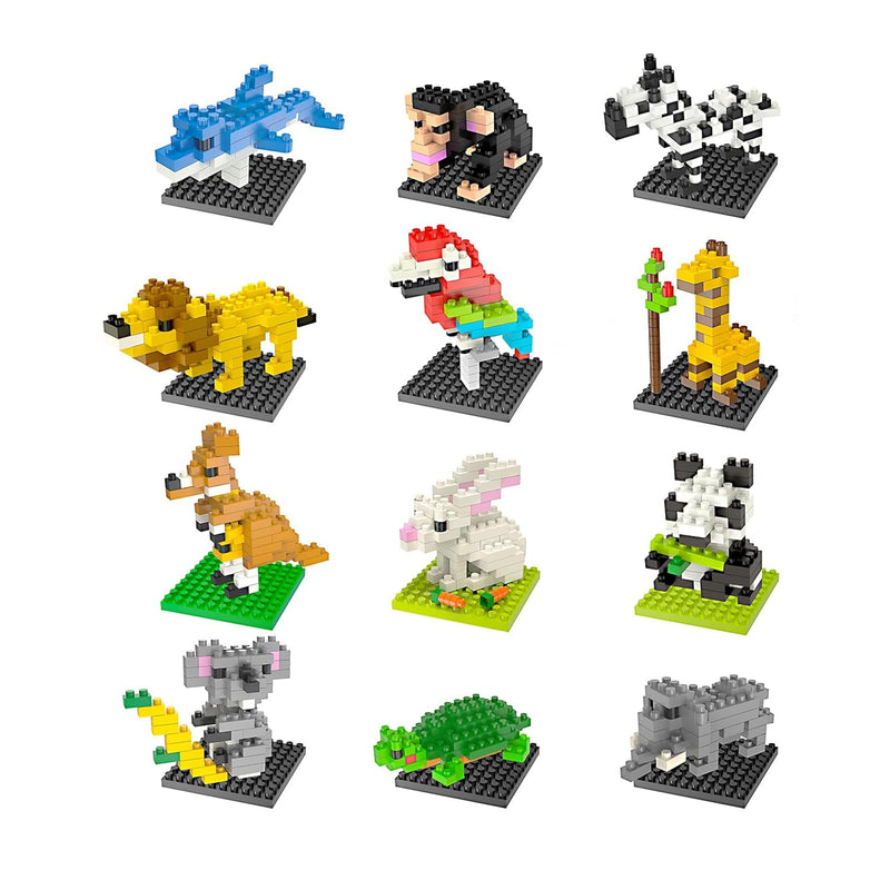 FUN LITTLE TOYS Party Favor for Kids, Mini Animals Building Blocks Sets Goo
