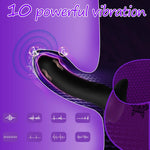 Remote Control Vibrating Strap-On Dildo – Wearable Silicone Harness Dildo With 10 Vibration Modes, Suction Cup & G-Spot Clitoral Stimulation, Adult Sex Toy For Women & Men