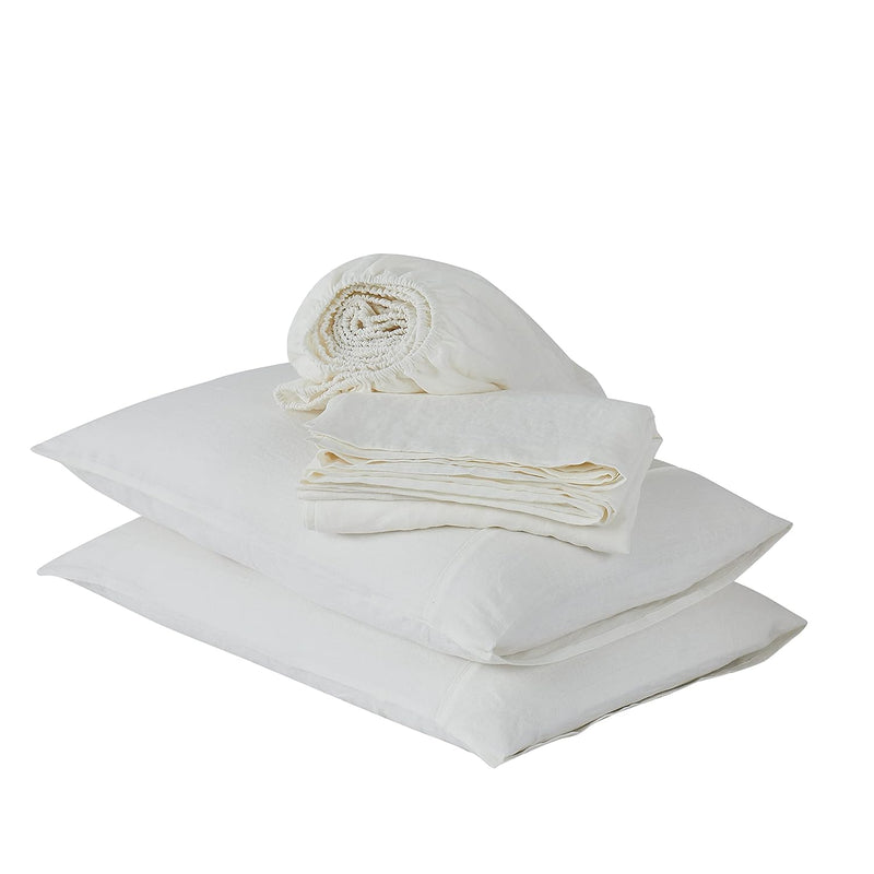 100% Linen Sheets King 100% French Flax With Stone Washed 16 Inch Deep Pocket