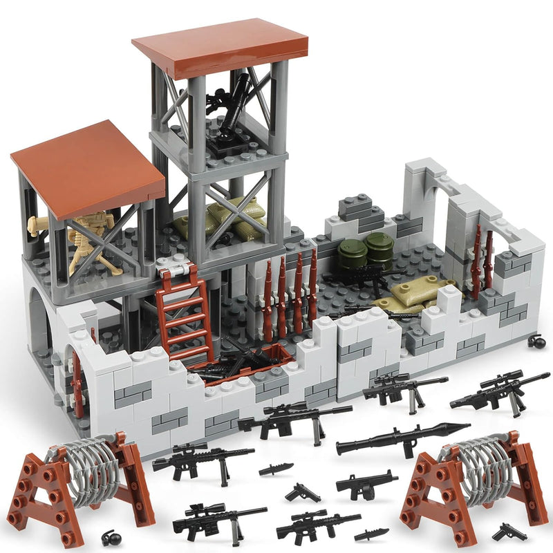Military Base Building Block Set, Ww2 Army Mini War Accessories Kits, Milit
