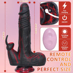 Remote-Control Thrusting Dildo Vibrator – 8.26" Dual Motor for G-Spot & Clit Play
