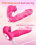 Thrusting Rose Vibrator – 9 Modes for Clitoral, Nipple & Couples Play, Adult Toy