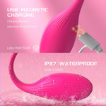 APP-Controlled Wearable G-Spot Vibrator, 10 Modes, Rose Clitoral Stimulator
