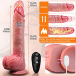 Thrusting Dildo Vibrator - 10.5" Realistic Suction Cup Toy with 7 Thrust & 10 Vibe