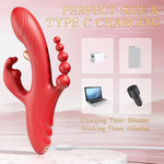 4-in-1 Rabbit Vibrator with Anal Beads & Pen Vibrator – Clitoral & G-Spot Stimulator