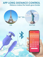 5-in-1 Heated Rose Vibrator with Thrusting & Tongue Motion, App-Controlled Toy