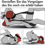 BDSM Bondage Restraint Kit – Adjustable Leather Leg & Wrist Straps with Blindfold