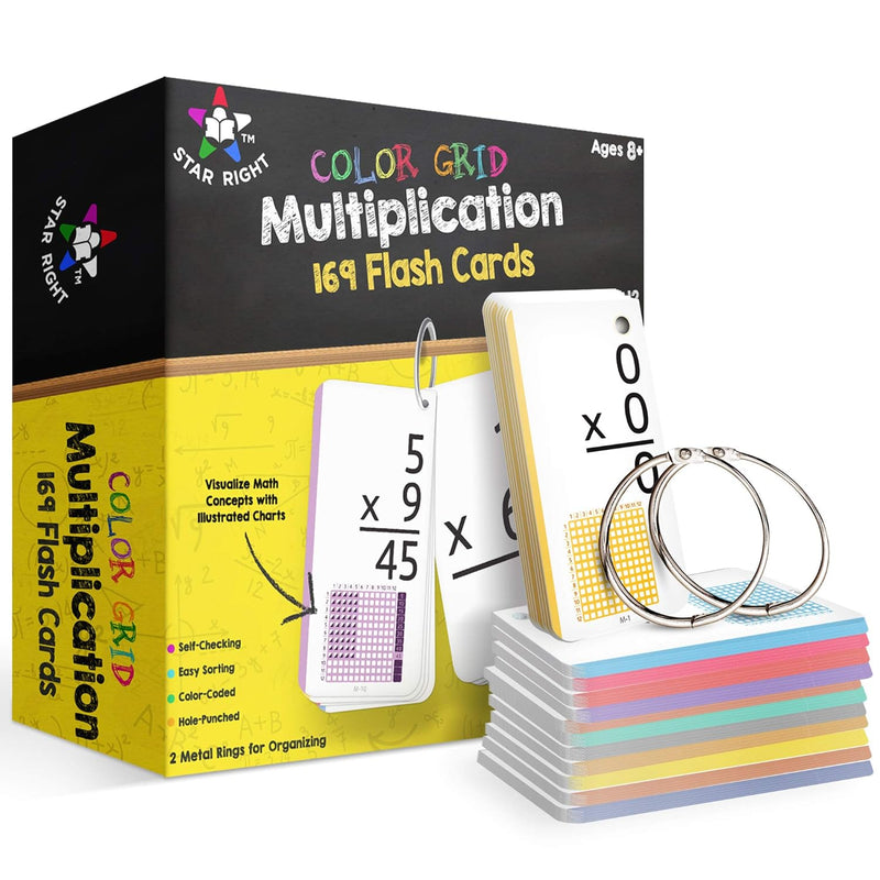 Multiplication Flash Cards & Math Games Flash Cards 169 Hole Punched Multip