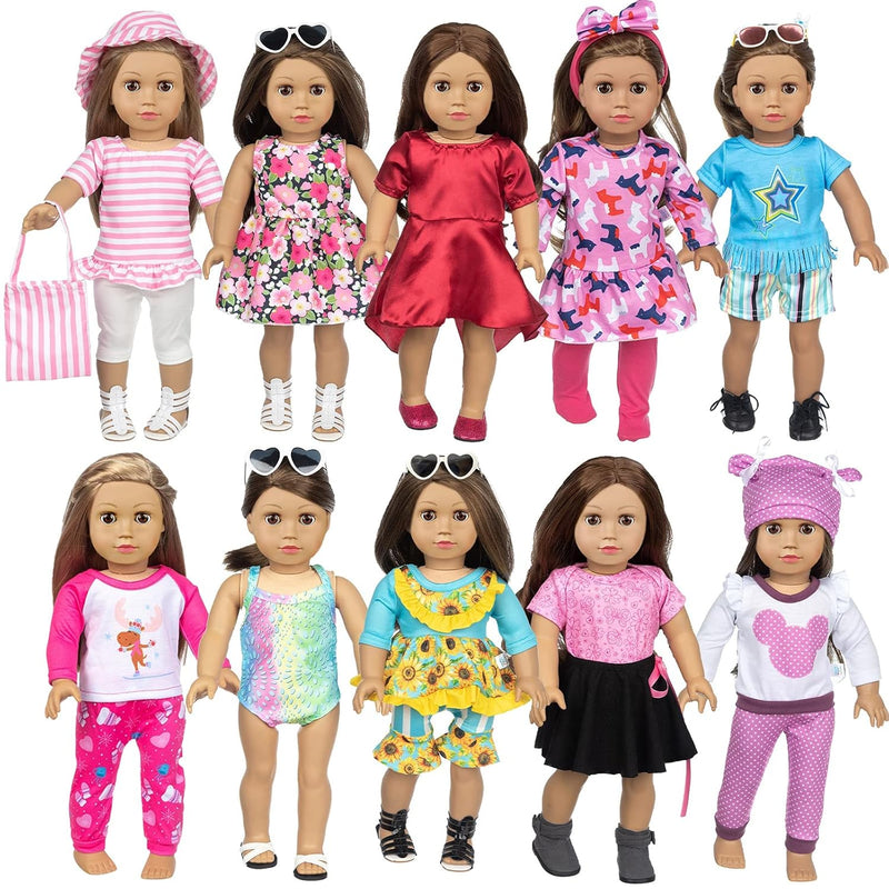 23 Pcs 18 Inch Girl Doll Clothes And Accessories For 18 Inch Doll Dress Wit