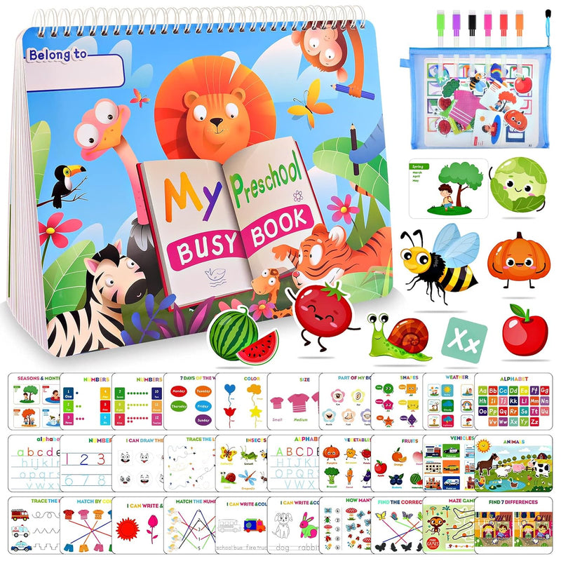 Busy Book For Toddlers, 30 Themes Montessori Preschool Learning Activities