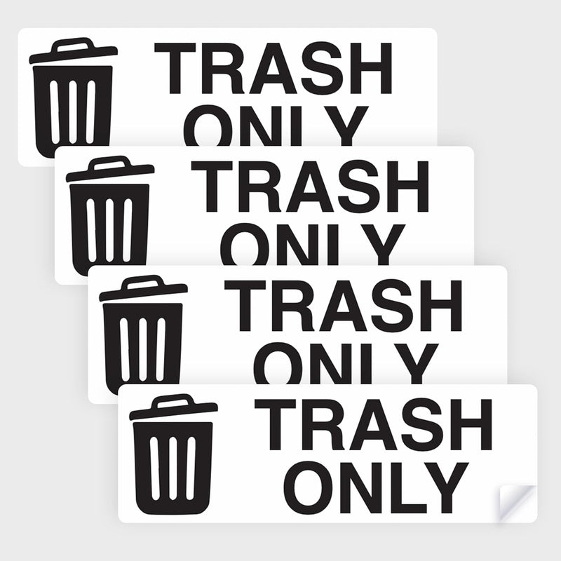 Trash Sticker For Outdoor Trash Can, Garbage Can - 3-5 Year Indoor/Outdoor Rated